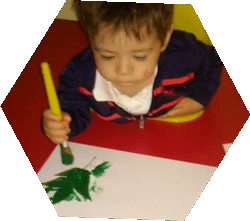 child painting at Happy Bees Daycare